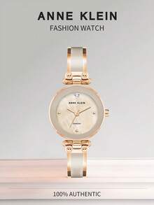 Anne Klein Women's Dress Watch, Stainless Steel Expandable Band, Round Dial, Ultra-Thin Bangle Style Wristwatch - Rose Gold - View 1