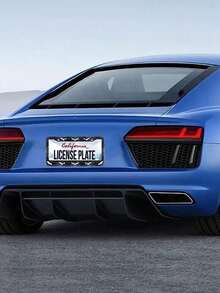 1pc Black & White Aluminum Alloy Car License Plate Frame, Fashionable & Aesthetic 3D License Plate Holder - A - View 7