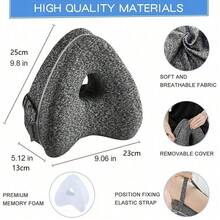 1pc Leg Pillow, Ergonomic Side Sleeper Pillow, Memory Foam Knee Pillow With Strap, Side Sleep Leg Support Cushion, With Removable And Washable Pillowcase, Bedding, Home Goods - Multicolor - View 11