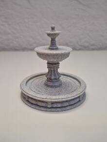 3D打印三层经典喷泉模型——优雅的微型中心装饰品，适用于立体模型、策略游戏地形、桌面角色扮演游戏场景、建筑模型、花园、微型收藏品和小花园装饰。 - 彩色 - 查看 2