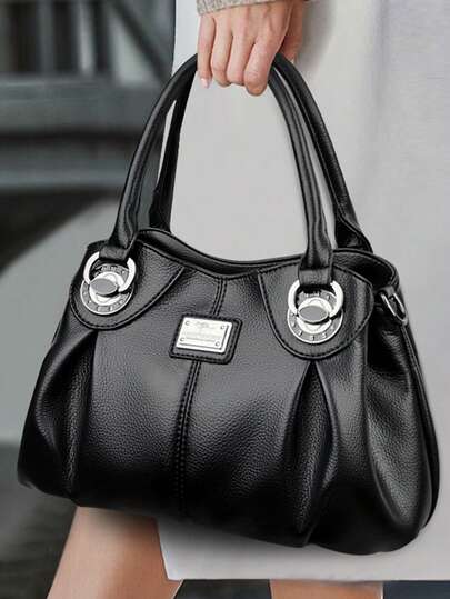 Moderiktig axelväska för kvinnor 2026 Lyxiga axelväskor i äkta läder av hög kvalitet Vintage handväska med stor kapacitet