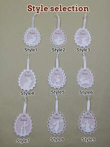 LICVIC Custom Easter Eggs Ornaments-With Rabbit Pattern, Personalized Easter Basket Stuffers, Customized Name Easter Decorations, Customizable Easter Tree Decorations, Easter Gifts, Party Decor, Room Decor, Living Room, Couples, Family, Friend, Kids Gift - Style a - View 3