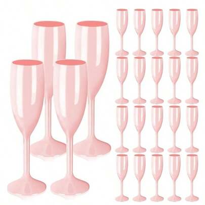1/3/6/12/24 Pcs Sweet Girl Exclusive Pink Acrylic Stemware, Minimalist & Elegant, Birthday Party Photo Prop Cocktail Glasses, Restaurant Beverage Cups, Party Supplies, Crystal-Like Quality, Party Decor, Themed Party Exclusive Cups, Outdoor Wedding Unbreakable Cups