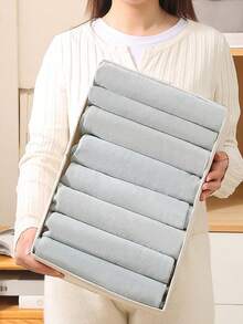 1pc/2pcs/5pcs White Fabric Transparent Window Storage Box, Underwear & Clothing Organizer Drawer, Stackable Storage Container For Wardrobe, Toys & Miscellaneous - Multicolor - View 5