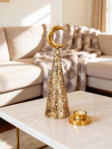 月牙形烛台，适用于茶蜡，简约设计，奢华风格，多种尺寸可选，可用作烛光晚餐道具，非常适合家居、书桌、办公室、节日和派对装饰，也是送给朋友和家人的绝佳礼物选择，包括返校季礼物、纪念品、节日礼物等。 - 彩色 - 查看 10