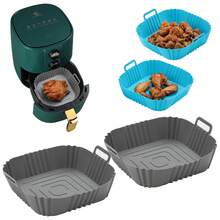 Square Silicone Air Fryer Baking Tray, Silicone Liner Mat, Multi-Functional Silicone Baking Mat - Multicolor - View 2