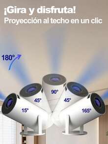 Proyector 4K con Decodificación 4K | Proyector Portátil con Full HD 1080P y Ultra HD | Altavoz Incorporado Mando a Distancia Corrección Automática y Giratorio 180° | Compatible con iOS, Android PC Laptop Tablet USB DVD | Ideal para Exteriores Cine en Casa y Reuniones - Tipo de Enchufe B USA (110-127V) - Ver 5