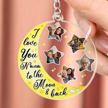 I Love You To The Moon And Back - Personalized Acrylic Photo Keychain, Acrylic Keychain, Customized Keychain - Clear - View 3