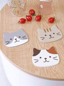 4pcs Cat Silicone Cup Coasters, Heat Resistant Mug Mats, Waterproof Tabletop Placemats, Thick & Heat-Proof - Multicolor - View 6