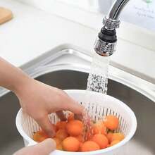 1 Juego de Grifo de Cocina con Función de Ducha Presurizada Anti-Salpicaduras, Rotación de 360 Grados, Caño Extendido con Filtro, Aireador Ahorrativo de Agua - Blanco y Negro - Ver 3