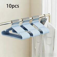 10/60pcs Adult Clothes Hangers, Non-Slip Plastic Coated, Premium Home Closet Garment Organizer Rack - Multicolor - View 12