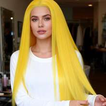 ZigZag Hair 13x4 Lace Front Wig, Synthetic Heat Resistant Fiber High Temperature Silk No Glue Wig, Pre-Plucked Natural Hairline, Long Straight Hair Suitable For Women's Daily Wear, Parties And Cosplay - Multicolor - View 6