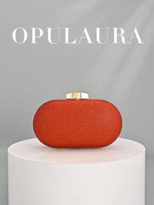 Bolso de mano tipo clutch de lujo con cristales brillantes para mujer de OpulAura, bolso de noche con diamantes brillantes para ocasiones formales, bolso de fiesta/boda/gala de moda con cadena - Rojo - Ver 6