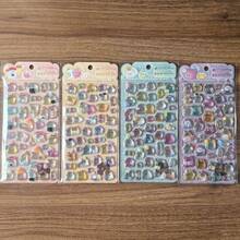 2/4 piezas Pegatinas de fantasmas de estilo japonés aleatorio, adecuadas para scrapbooking, diarios DIY, papelería linda, decoración del hogar y la escuela, fundas de teléfono, regalos festivos - Multicolor - Ver 1