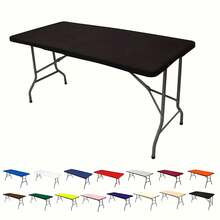 1 pieza Mantel rectangular de poliéster, material de tela elástica, ajuste apretado y resistente a las arrugas, lavable a mano y a máquina, adecuado para boda, cumpleaños, feria comercial y decoración de eventos, mantel de banquete de unicolor - Multicolor - Ver 12
