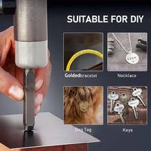 Square/Round Textured Punch Stamp Tools - DIY Jewelry Making Handcraft And Art Punching Kit, 12 Shapes Available