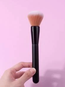 1支面部化妆刷，腮红刷，高光刷，自然妆效修容定妆粉刷，柔软刷毛，易于清洁，多功能化妆工具，赠品 - 黑色 - 查看 5
