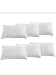 MADE IN TURKEY 6-Pack Quilted Pillow Protectors – 50x70 Cm – Waterproof & Breathable Alez Set – 100% PES – Dust, Sweat & Spill Resistant - White - View 2