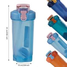 1pc 550ml/19oz Gym Protein Powder Shaker Bottle, Portable Leak-Proof Water Bottle With Mixing Ball, Suitable For Daily Fitness - Gym Workout - Bodybuilding, Great Gift For Friends And Holidays - Multicolor - View 3