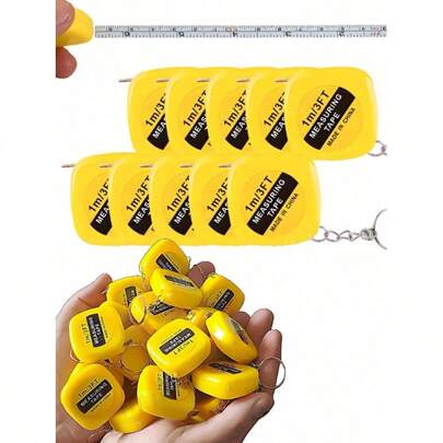 5/10/20pcs Mini Retractable Tape Measure Keychain - 1m/3ft - Portable Metal Plastic Pocket Ruler, Sewing Measuring Tape, Household Sewing Ruler, Keychain For Carrying, Suitable For Various Gatherings And Gifts, Sewing Tools, Measuring Tools, Great For Giving To Family, Friends And Colleagues.