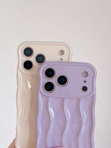 Funda de teléfono con cordón de seda con diseño de onda y rayas minimalista, adecuada para iPhone 17, 16, 15, 14, 13