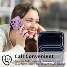 1件装磨砂系列手机壳，带挂绳、镜子、卡槽、拉链钱包和珍珠链，兼容苹果17 Pro Max/17/Air/17 Pro/17e/16/15/14/13/12/11 Pro Max/Plus Mini，三星Galaxy A56/A54/A53/A52/A51/A50/A36/A34/A33/A32/A26/A23/A22/A21S/A16/A14/A13/A12/A06，防震防摔 - 紫色 - 查看 7