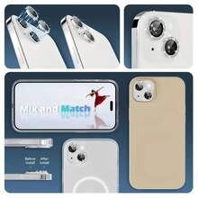 Glitter Lens Film Compatible With IPhone 17 Pro Max, Compatible With 11 12/ Mini / 13 / 14 Plus / 15 / 16 Pro Max / 16e / 17 / 17 Pro / 17 Pro Max / 17 Air Camera Protector/Back Cover Protective Ring, 13 Pro Max Lens Cover, Personalized High-End Luxury Sparkling Diamond Texture - Silver - View 8