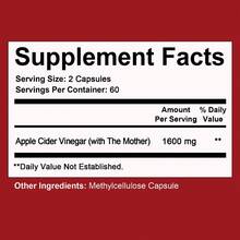 Didacat Apple Cider Vinegar 1600 Mg Dietary Supplement - Supports Digestive Health, Healthy Weight Management, Suitable For Both Men And Women - 120 Capsules - 1瓶 - 查看 2