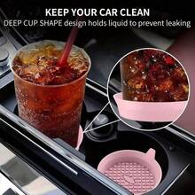 Black/Pink Car Cup Holder Mat, 3D Grid Textured Surface, Increased Friction With Cup Bottom, Firmly Holds Cup During Driving, Prevents Spilling - New Checkered Bowl-shaped Coasters - View 5