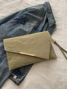 New Arrival Niche Design Fashion Envelope Clutch Bag For Women - Green - View 9