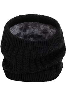 1pc Men's Simple & Convenient Knitted Neck Warmer, Soft & Stretchy Warm & Comfortable Scarf, Suitable For Winter Daily Outdoor Activities, Hiking