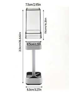 Toothbrush Holder With Cup, Suitable For Ordinary Toothbrush, Can Store Toothpaste, Three Teeth Brush And Toothpaste Holder, Suitable For Electric Toothbrush, Dental Floss, Razor Countertop Storage - White - View 8