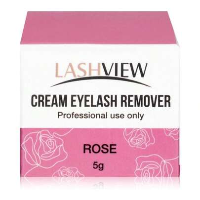 LASHVIEW Eyelash Extension Remover Cream, Light Rose Flavor Cream,Eyelash Adhesive Remover, Professional Eyelash Extensions Remover For Salon,5g