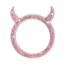 1pc Multi-Color Rhinestone Devil Horn Car Ignition Key Decoration Ring, Rhinestone Decor Car One-Key Start Button Decoration, 3D Devil Horn Quirky Design With Sparkling Rhinestones, Brilliant Shine Under Light - 1pc Devil Horn Starter Key Ring - View 11