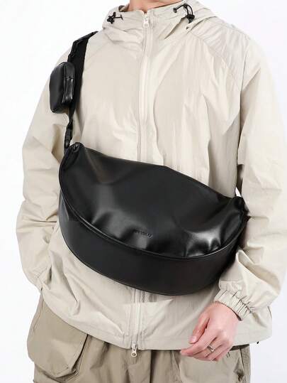Bolso bandolera impermeable para hombres de gran capacidad y peso ligero, ideal para ir al trabajo, viajar, compras, fiestas, vacaciones, deportes, regalo para novio, vuelta al cole, diseño de media luna, moda, versátil