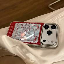 GUCADI 1pc Electroplated Silver & Gold Tone Chinese New Year Of The Horse Design Compatible With IPhone 17 Pro Max, 13, 16, 15, 14 Phone Case, Cute, Personalized, Creative, Chinese Style, Celebratory, Geometric, Cartoon, Adorable, Niche, Light Luxury, Ins Style - Silver - View 11