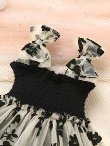 2er/Set, Baby Mädchen, weich und bequem, lässig elegant süß, Schleifen-Dekor Blumenstickerei Rüschen Baumwolle Trägerkleid Romper und Stirnband Set, Baby Mädchen Kleidung, Baby Zubehör, Baby Kleidung, Baby Party Outfit, Baby Fotografie Outfit, geeignet für Sommer Alltag, Urlaub, Party, Fotoshooting, Outdoor Aktivitäten - Verschiedenfarbig - Übersicht 7