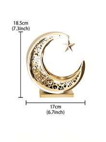 新月形烛台，伊斯兰风格锻铁空心烛台装饰，阿拉伯风格桌面烛台，奢华浪漫婚礼装饰，桌面装饰，空心香炉，家居装饰，手工艺品，烛台 - 彩色 - 查看 13