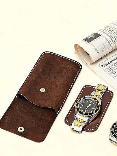 1个便携式手表收纳袋，旅行手表袋，保护盒