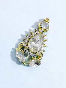 10pcs Gold & Silver Pagoda Shaped Rhinestone Nail Art Decorations, 3D Metal Crystal Glass Nail Jewelry DIY Accessories For Women Nails Nail Supplies - Multicolor - View 5