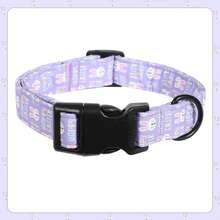 1件装卡通兔子图案复活节宠物狗项圈，耐用透气，适合小型/中型/大型犬，是幼犬生日礼物的理想之选。项圈配有快拆扣，可调节大小。防锈金属环，适合室内玩耍或户外散步。多种尺寸可选，适合不同品种和性别的狗狗，是宠物主人的贴心之选。 - 紫色 - 查看 4