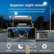 Vavupo 双通道行车记录仪：这款多功能车载DVR配备可旋转车载镜头、1080P高清、循环录像、夜视功能、3英寸IPS屏幕以及全方位保护您的行车安全。内置150mAh电池。 - A - 查看 4