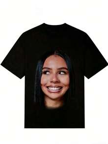 Women Men Mariah Scientist Rapper Young Hip-Hop Tee Tshirt, Women Tee Classic Free Thugs Print Round Neck Short Sleeve T-Shirt Y2K Vintage Streetwear Graphic Oversized Women Tops Crew Neck Comfortable T-Shirt-Gender-Neutral Retro-Futuristic Tee - Bold Statement PrintUnique Print _Vintage Black White Print Oversized Tee | Unisex Hippie Essential - A15 - 查看 2