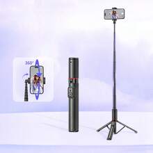 3-In-1 Aluminum Alloy Extendable Selfie Stick Tripod With Wireless Remote Control, Compact Portable Phone Stand Compatible With IPhone 13/12/11 Pro/XS Max/XS | Selfie/Live Stream/Photography - A - View 2