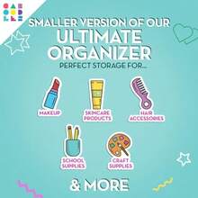 Pretty In Petite Makeup Box Two-Tone E On E Hard Plastic Organizer With 2 Swivel Trays Fashion Mirror Secure  For  Travel - 白色 - 查看 3