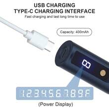 Pluma dermatológica inalámbrica profesional S80 con capacidad de 400mAh y 10 puntas de repuesto tipo bayoneta R-Nano - Azul - Ver 3