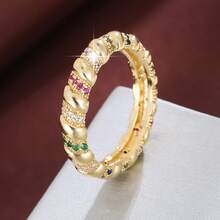 1pc Spiral Shaped Design Cubic Zirconia Inlaid Women Fashion Ring, Casual Gift - Multicolor - View 22