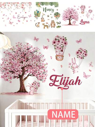 1pc - Customized Wallpaper - Customized Decorative Items For Girls' Room, Self-Adhesive Wall Sticker For Home, Removable Wall Decal Personalized Gift For Bedroom, Living Room, Window Decor - Cute Creative Wall Art For Kids Room