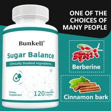 Bunkell 5-In-1 Blood Sugar Balance Support Supplement, Containing Gymnema Sylvestre, Cinnamon, Licorice, White Willow Bark (25% Salicin), And Berberine Hydrochloride, 120 Capsules - 1 chai - Xem 6