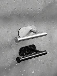 1pc No Drill Bathroom Toilet Paper Holder, Wall Mounted Tissue Paper Towel Rack, Bathroom Storage Shelf, Kitchen Paper Towel Holder - Multicolor - View 4